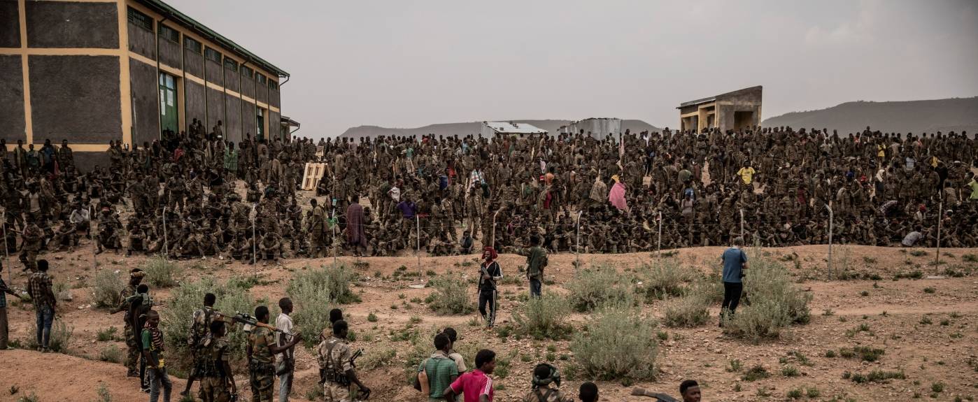 Etiopiske regjeringssoldater holdes som krigsfanger av opprørsgruppen TPLF, juni 2021. Foto: Finbarr O'Reilly/The New York Times/NTB.